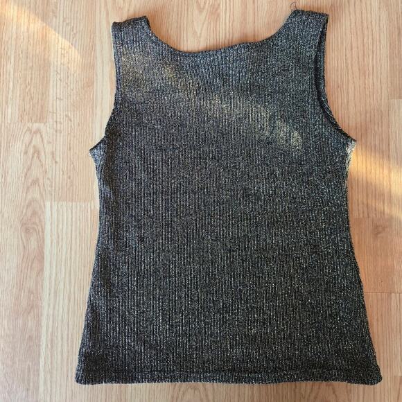 Vintage 90s Y2K Basement USA Women Gold Lurex Tank Top L Fairy Grunge Whimsigoth - Picture 4 of 8